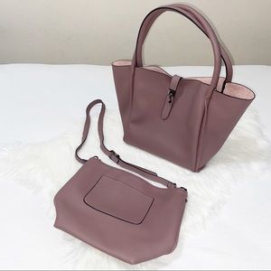 Convertible 2 in 1 Rose Bag Purse Crossbody Tote